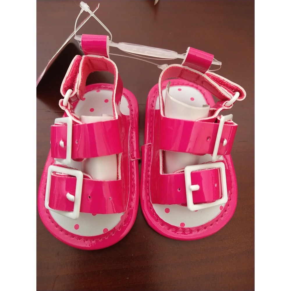 Stepping Stones Baby Girl 2 Strap Pink Sandal Size 1 (0-3 Months)
